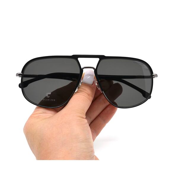 NEW CARRERA 318/S BLACK GREY POLARIZED AVIATOR AUTHENTIC SUNGLASSES - Picture 7 of 10
